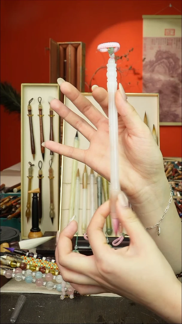 309号闪孤品高货毛笔链接 清水试笔 蘸墨不退