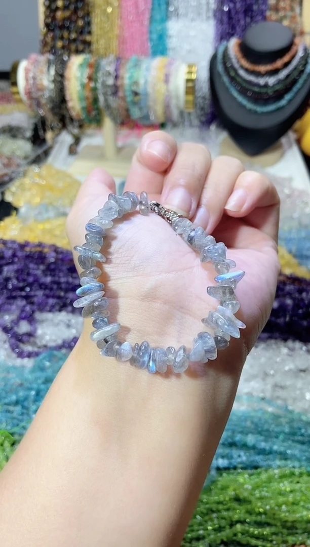 未镶嵌珠宝半成品水晶灰月光手链