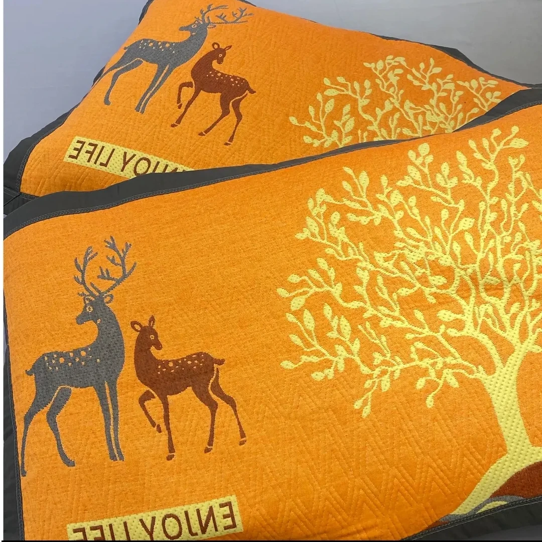 纯棉纱布柔软枕巾——吉祥小鹿