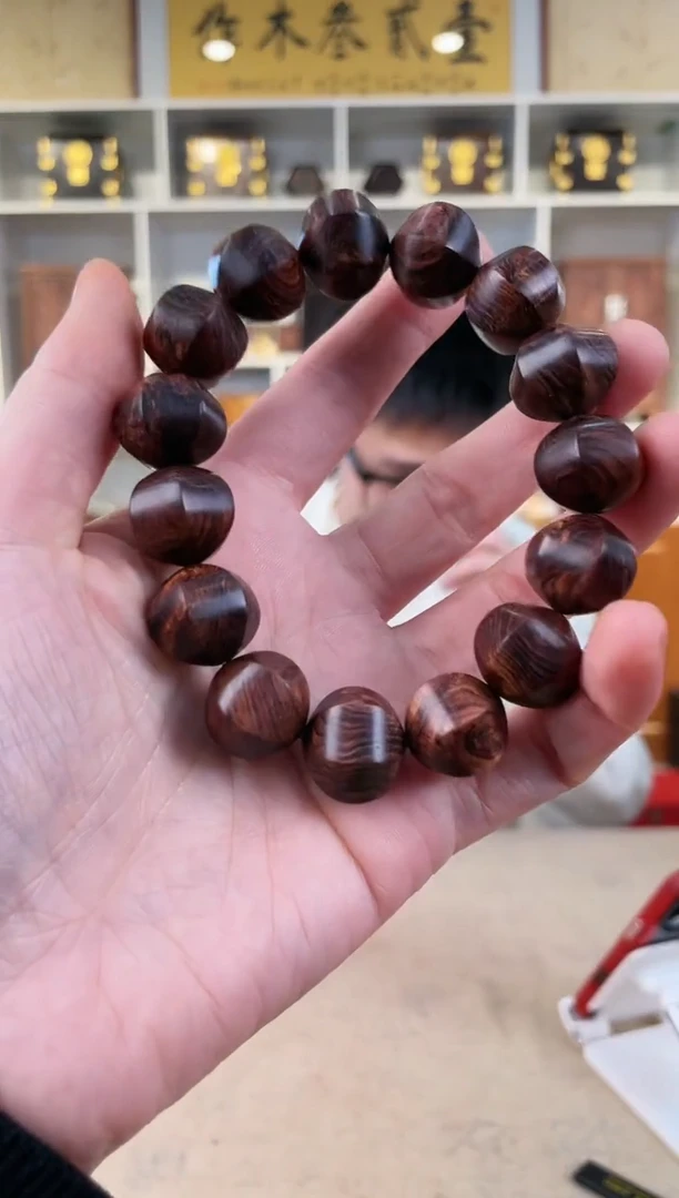 【闪购商品】黄花梨/降香黄檀15*18 沉水六面珠单圈手串