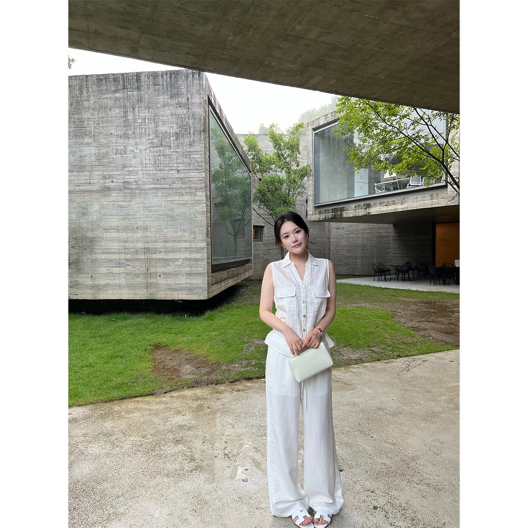 Lilpera胖梨定制 “白月光2.0”时尚气质简约显瘦新款高级休闲裤B47