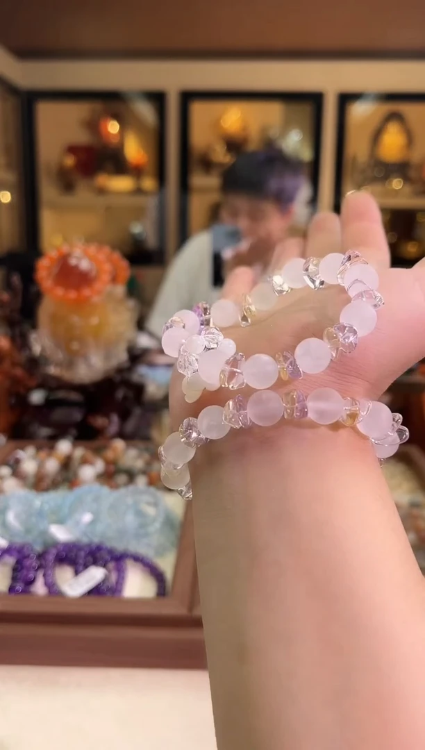 未镶嵌手链水晶10mm+白水颈瓶DIY（多样性发一）