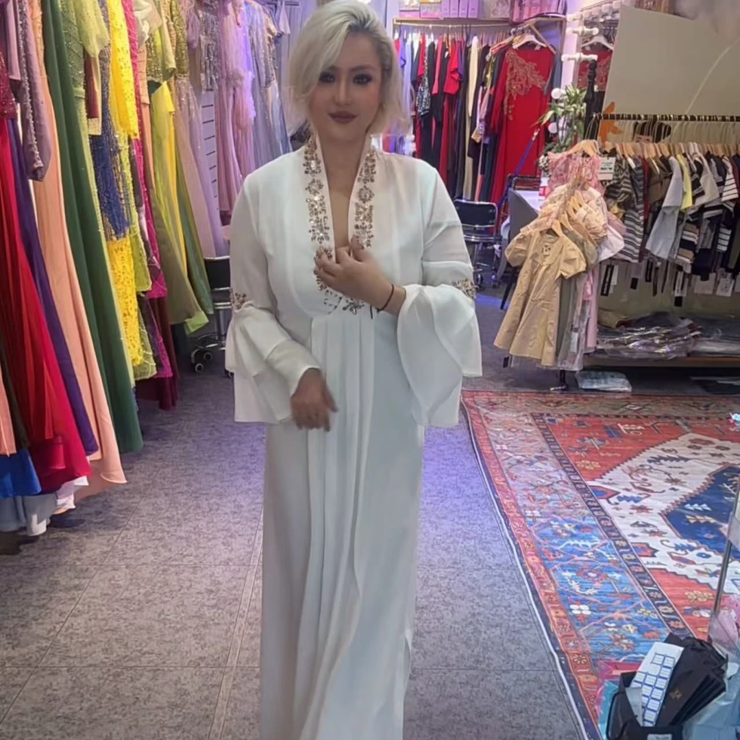 时尚V领长款春夏季孤品连衣裙轻奢气质法式NO退NO换