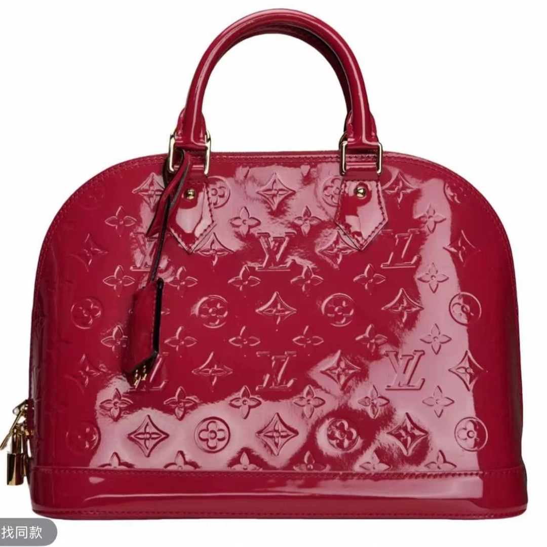 95新 LouisVuitton/路易威登 【安则专属】红色漆皮大号贝壳包