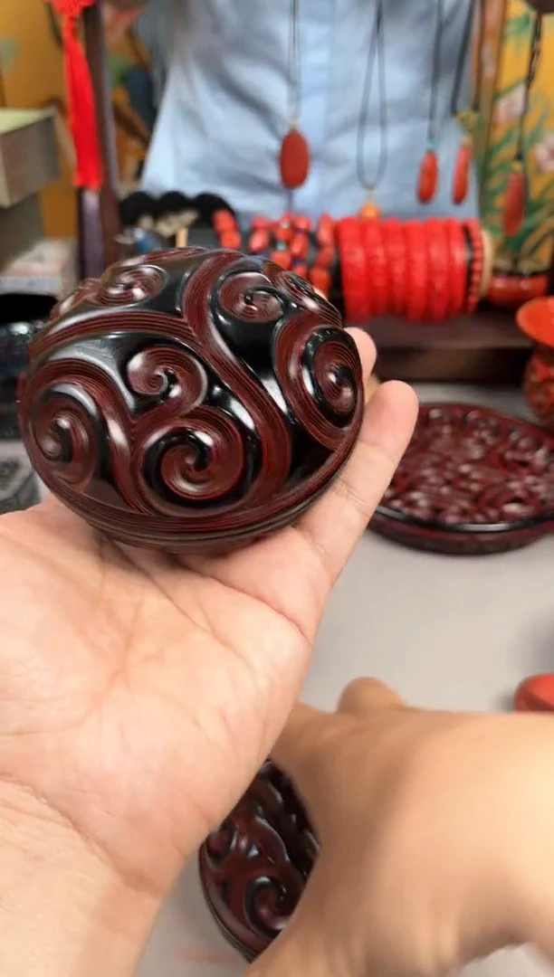 扬州漆器剔犀小盒手工制作