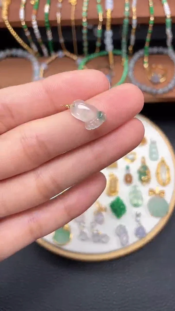 【闪购商品】翡翠吊坠(不含链)18K金镶嵌一个  JK417