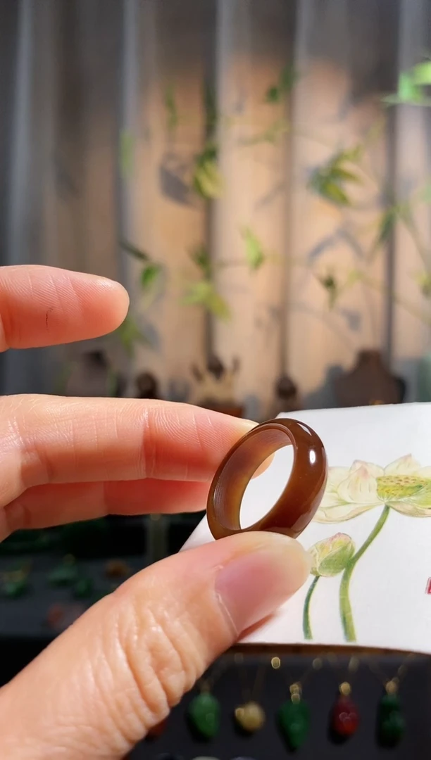 【闪购商品】和田玉戒指未镶嵌，且末老红糖，指环。18