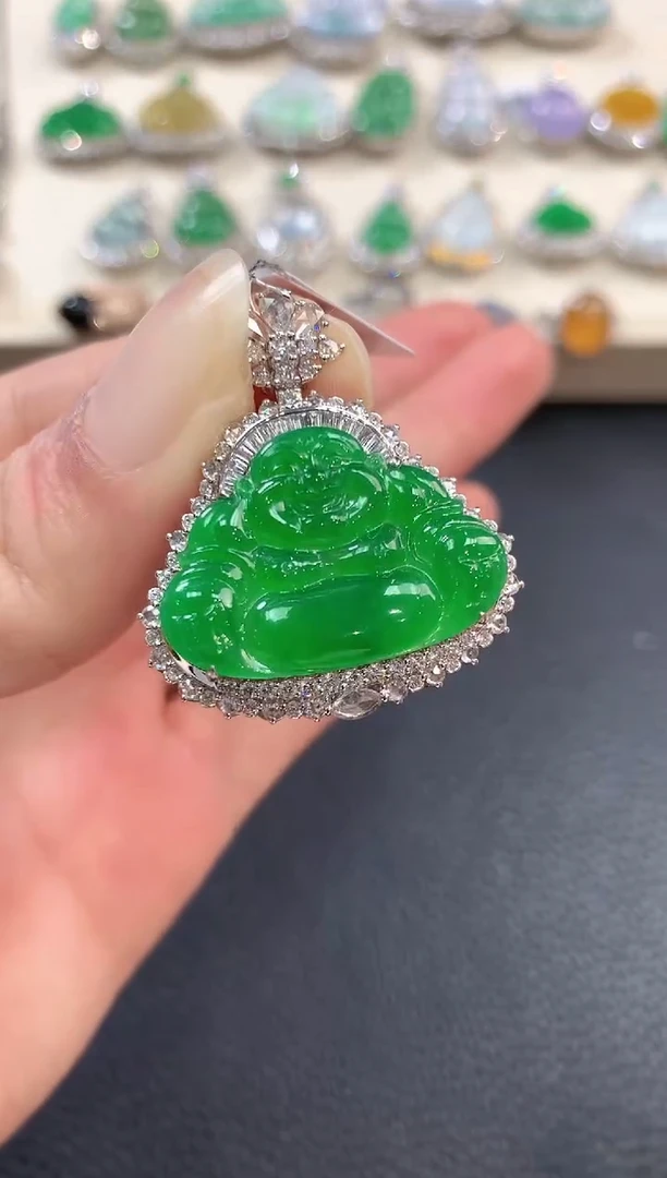 【闪购商品】翡翠吊坠(不含链)18K金镶嵌v150