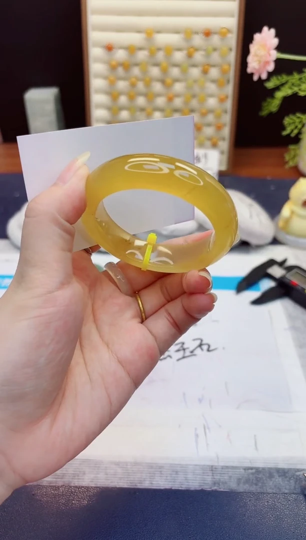 未镶嵌手镯石英质玉232-财气镯-圈口51
