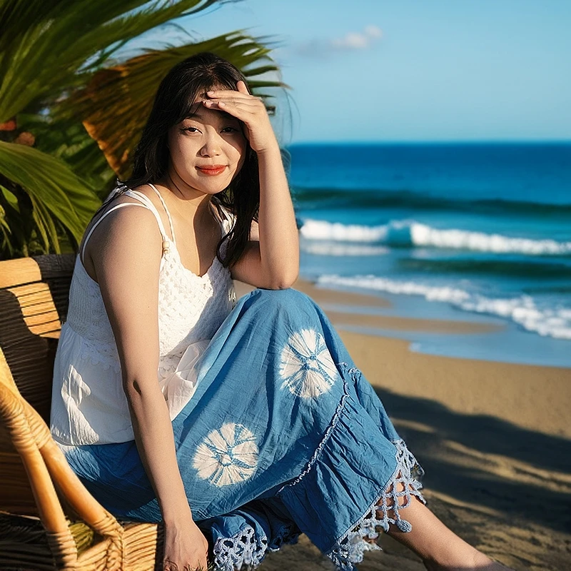 扎染基本款手工吊带夏季连衣裙性感吊带裙女装仙女裙洋气衣服女