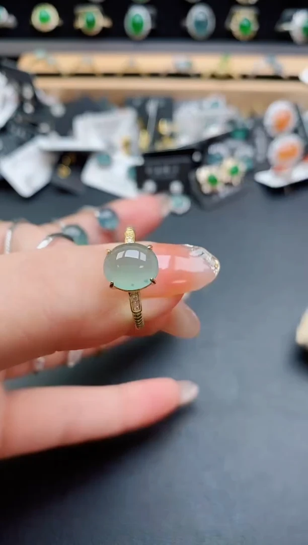 银S925镶嵌戒指翡翠60