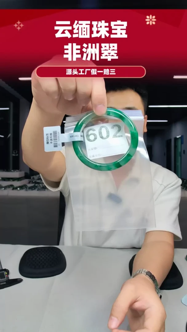 未镶嵌手镯石英质玉（非洲翠）5859圈口602