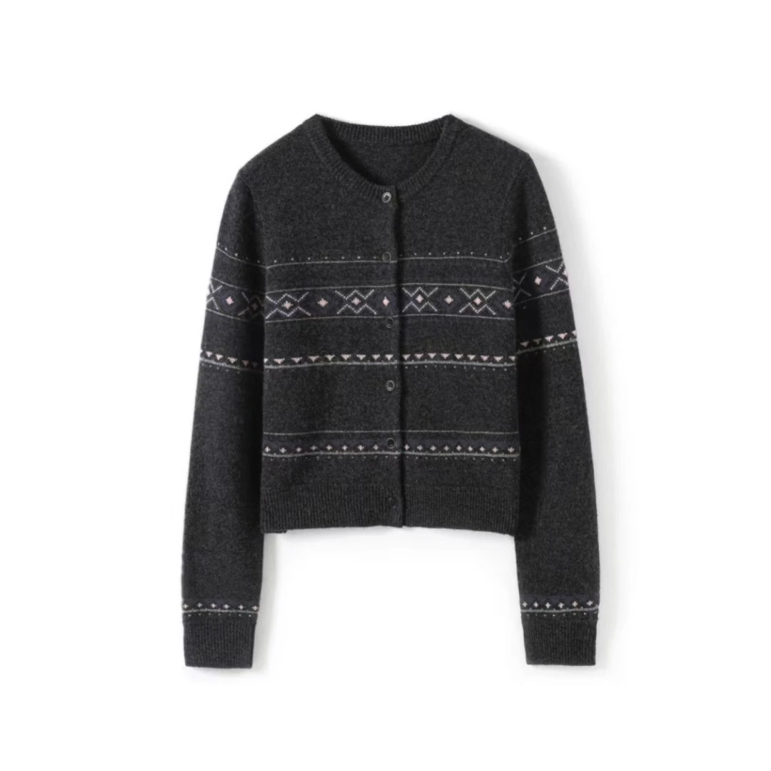 【维姐精选】OB IS费尔岛100绵羊毛针织开衫