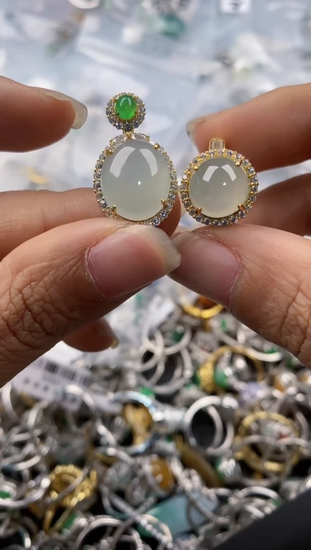 银S925镶嵌戒指翡翠999---2