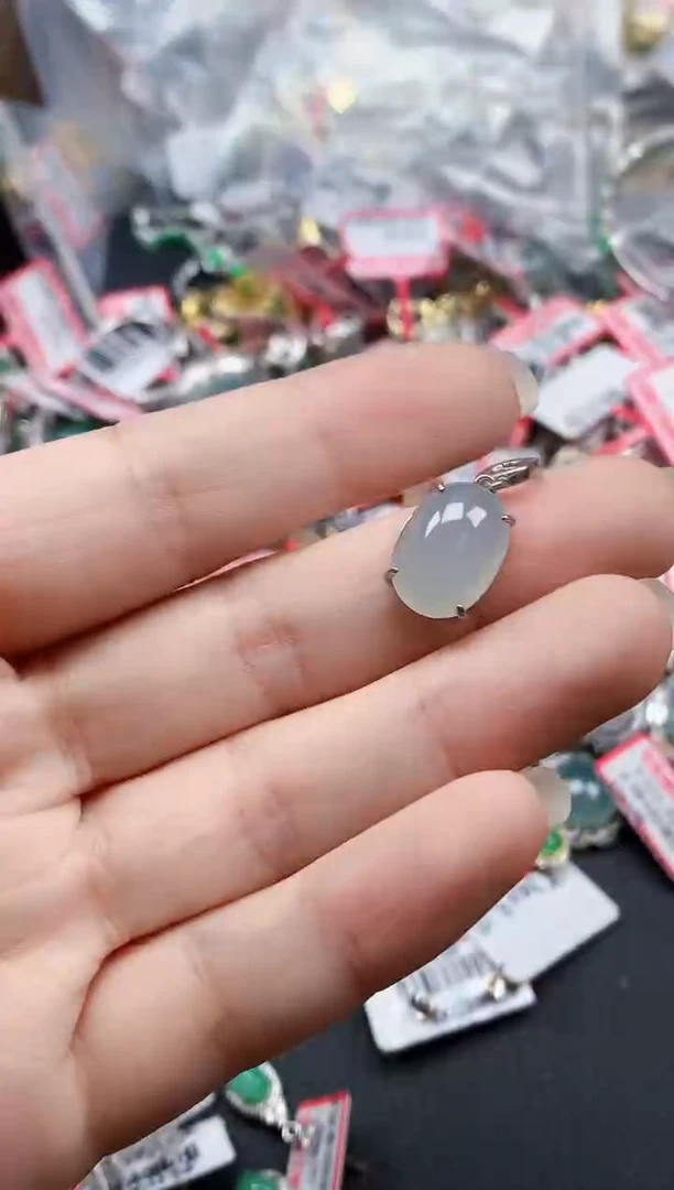 银S925镶嵌戒指翡翠天然A货缅甸翡翠