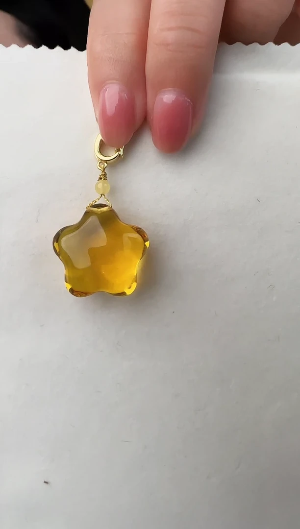 琥珀吊坠(不含链)银S925镶嵌1