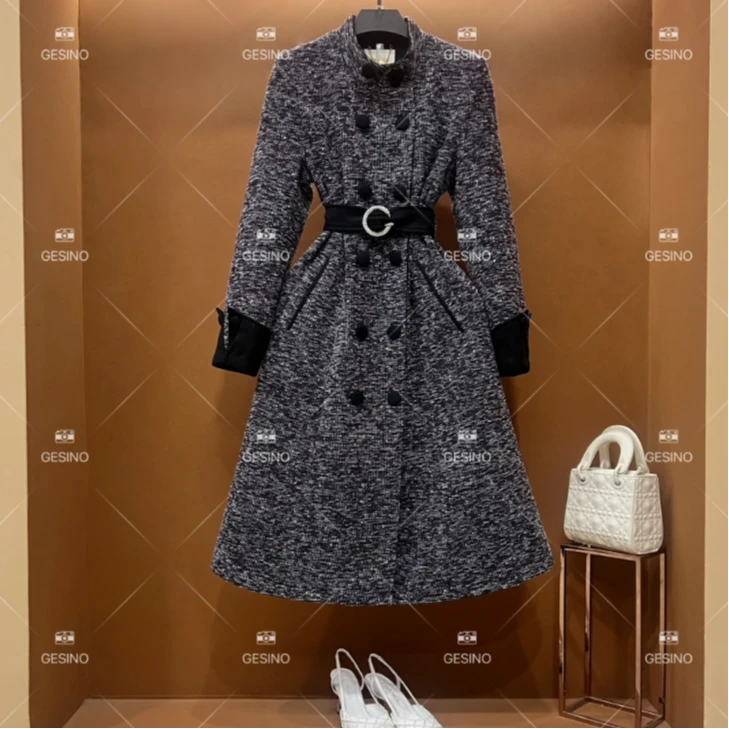 【娜娜】秋冬气质小香风时尚设计师中长款羽绒服 QD-2025221