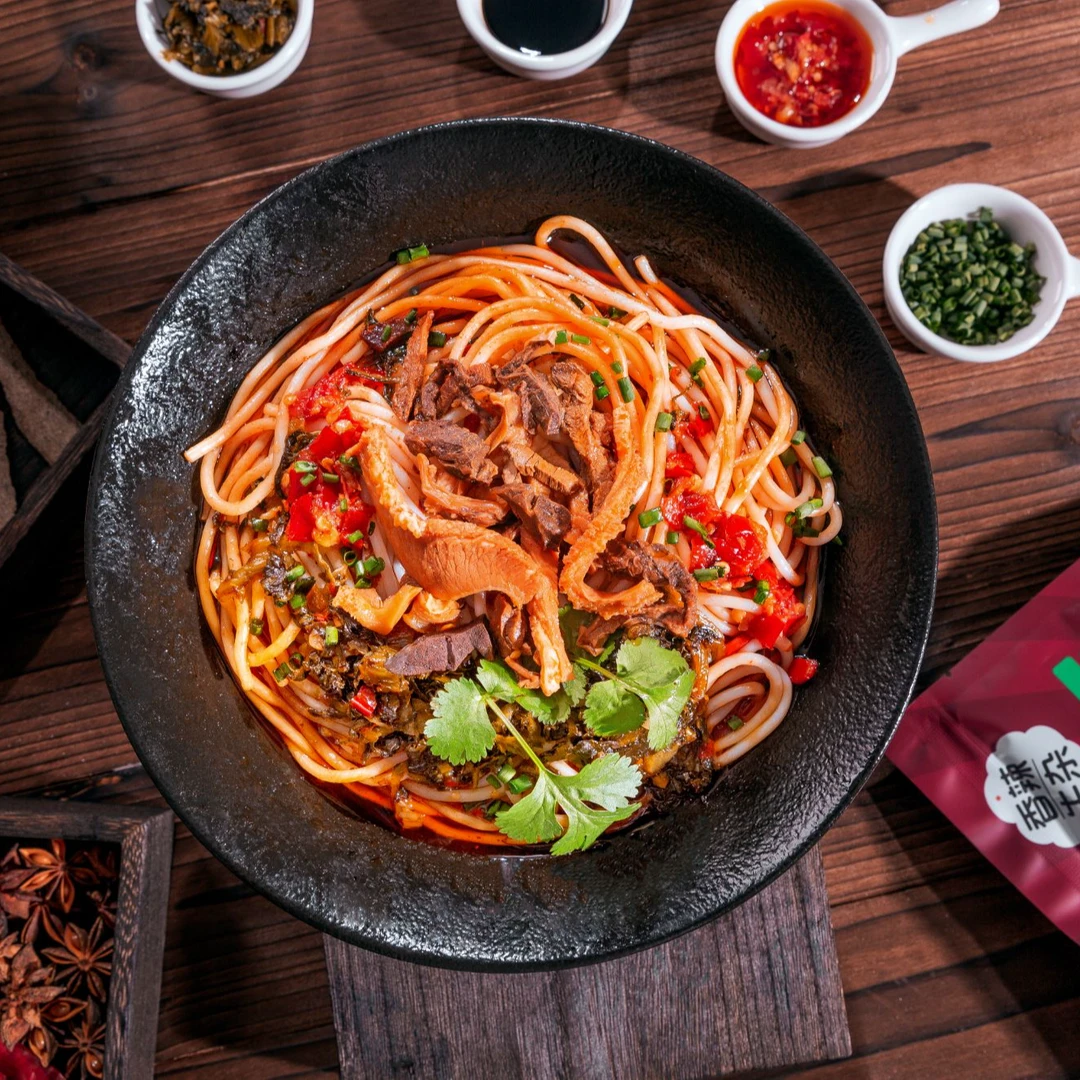 湖南特产乡村施工常德牛肉粉多种口味任选