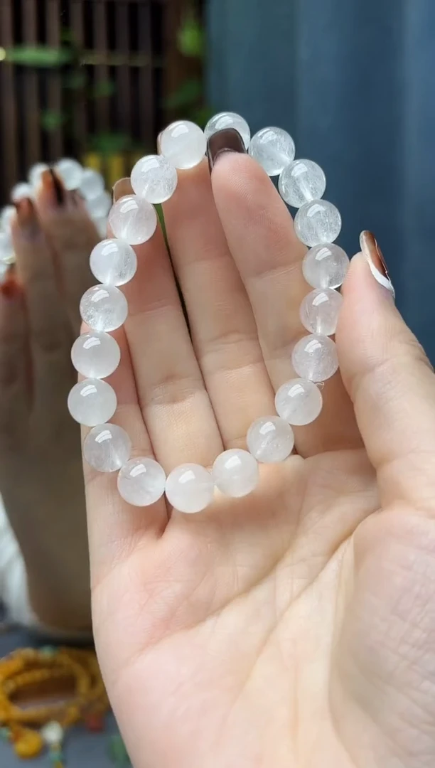 未镶嵌车挂水晶白兔毛水晶手串ZD