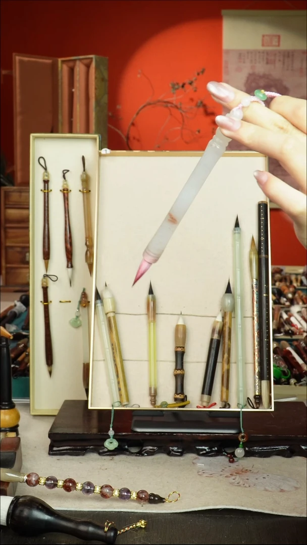 96号闪孤品高货毛笔链接 清水试笔 蘸墨不退