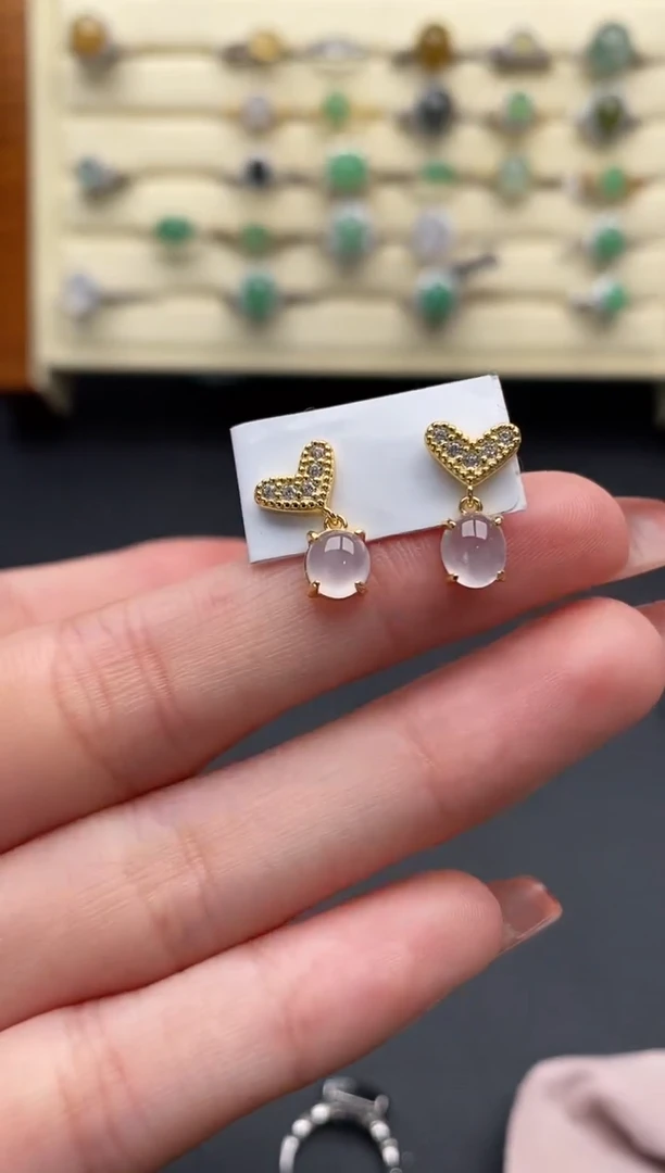 银S925镶嵌戒指翡翠222222+7