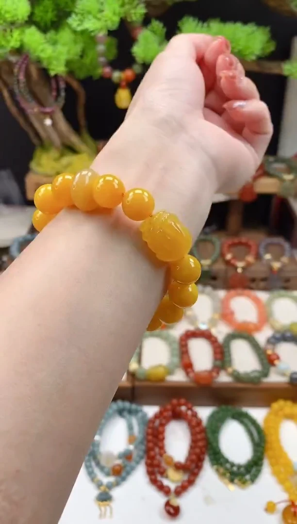 未镶嵌玛瑙手饰黄玛瑙12mm