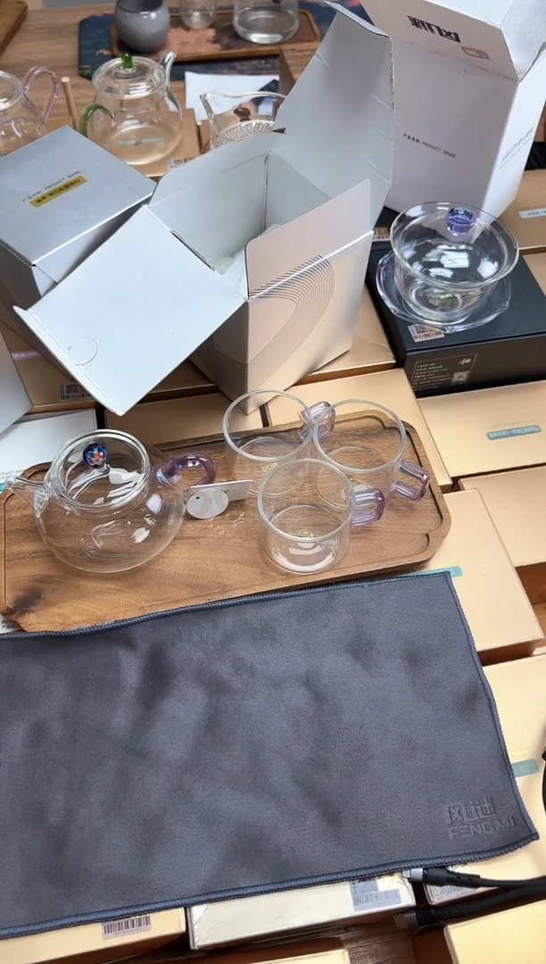 风谜花语喜乐壶紫+风谜臻悦杯紫+风谜茶巾