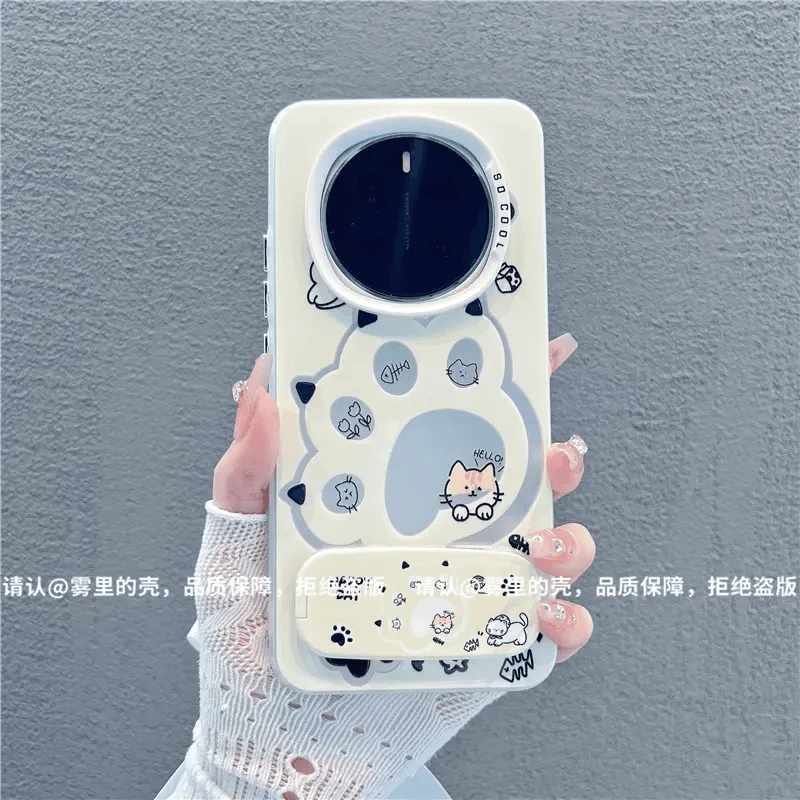 适用猫爪磨砂彩银苹果16/iPhone/华为荣耀OPPOVIVO小米手机壳保护