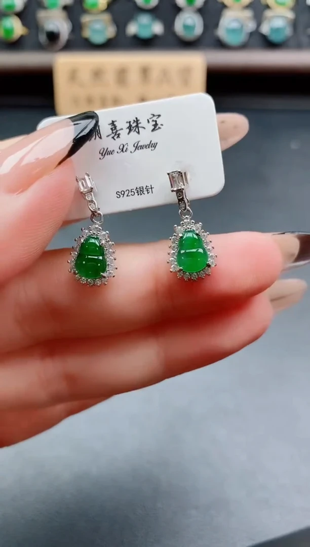 银S925镶嵌戒指翡翠1