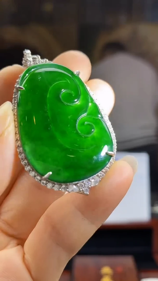 翡翠未镶嵌颈饰      *92