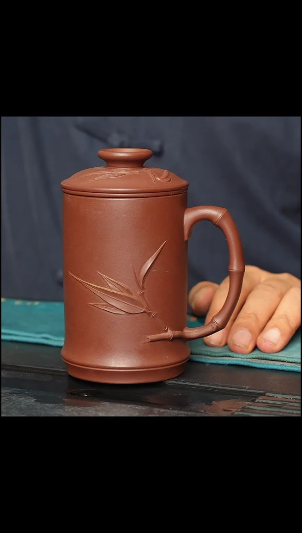 紫砂非遗原矿手工紫砂精工竹节茶杯