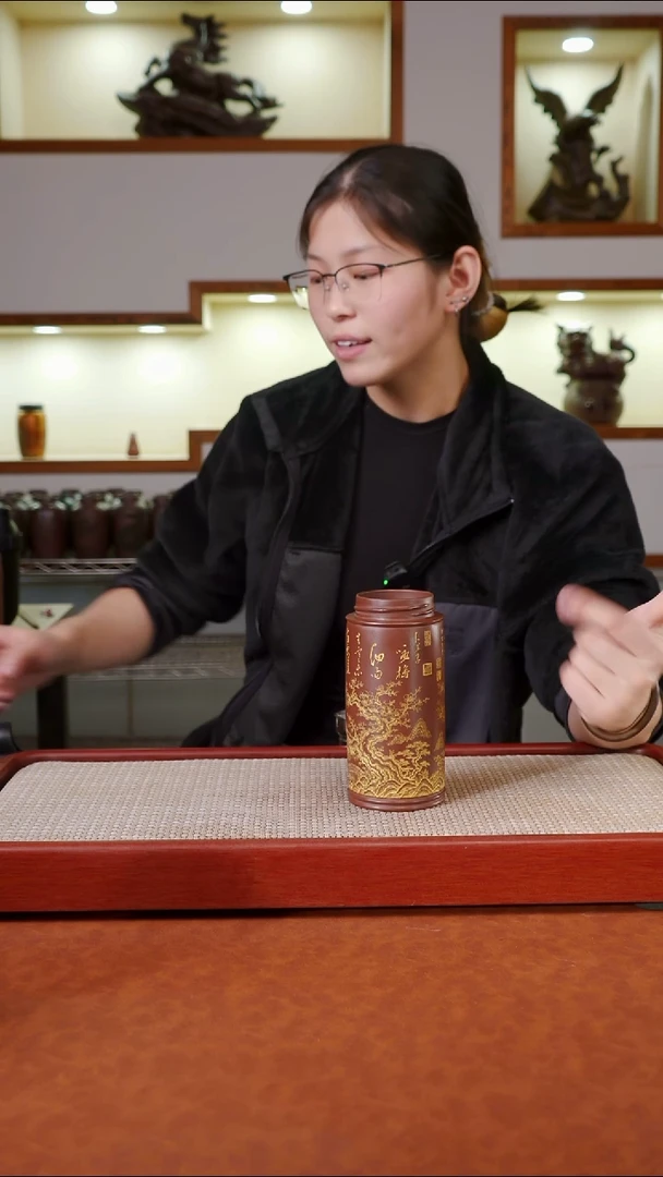 茶杯紫砂咏梅双层紫砂杯