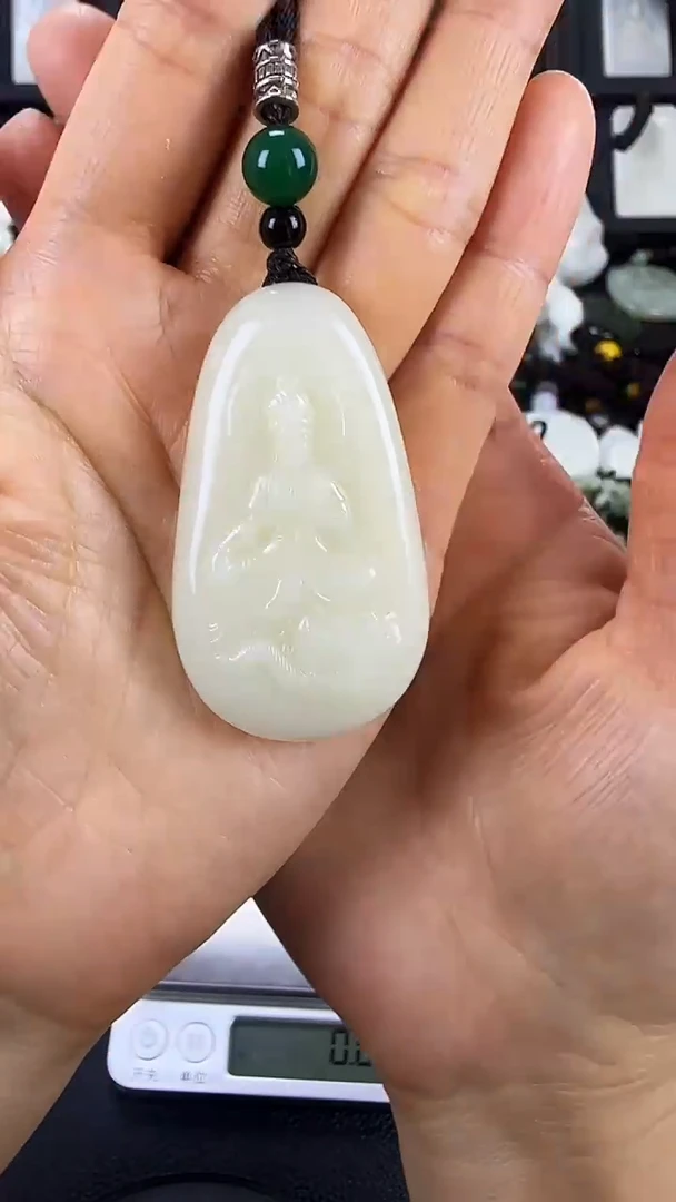 颈饰未镶嵌和田玉观音牌