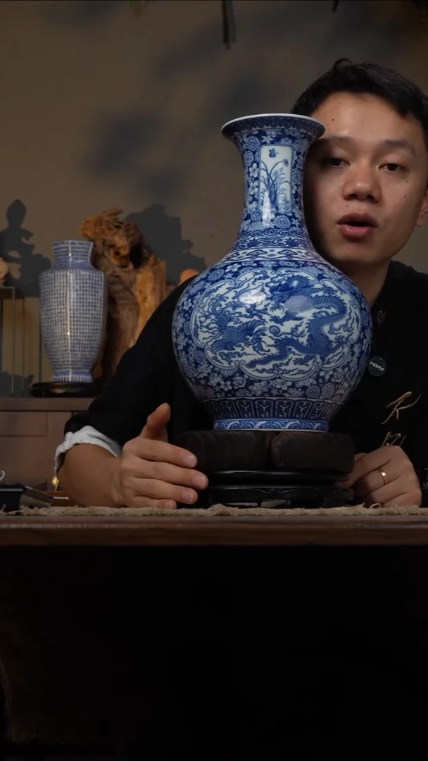 摆件WN问泥景德镇陶瓷花瓶摆件
