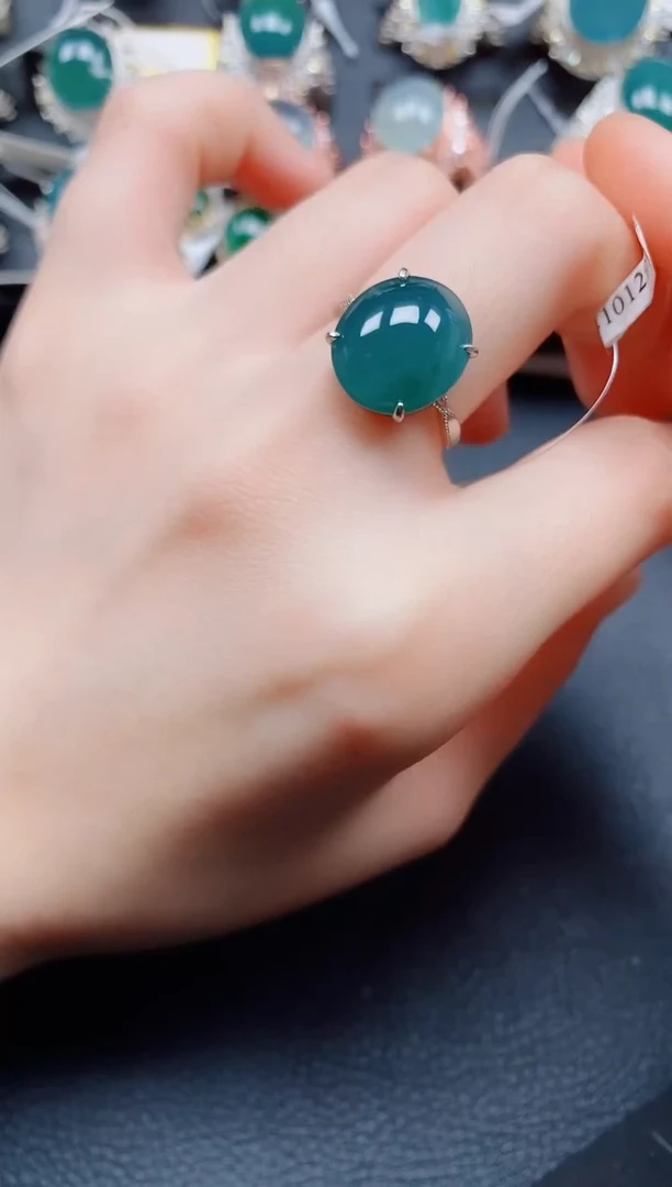 翡翠银S925镶嵌戒指翡翠