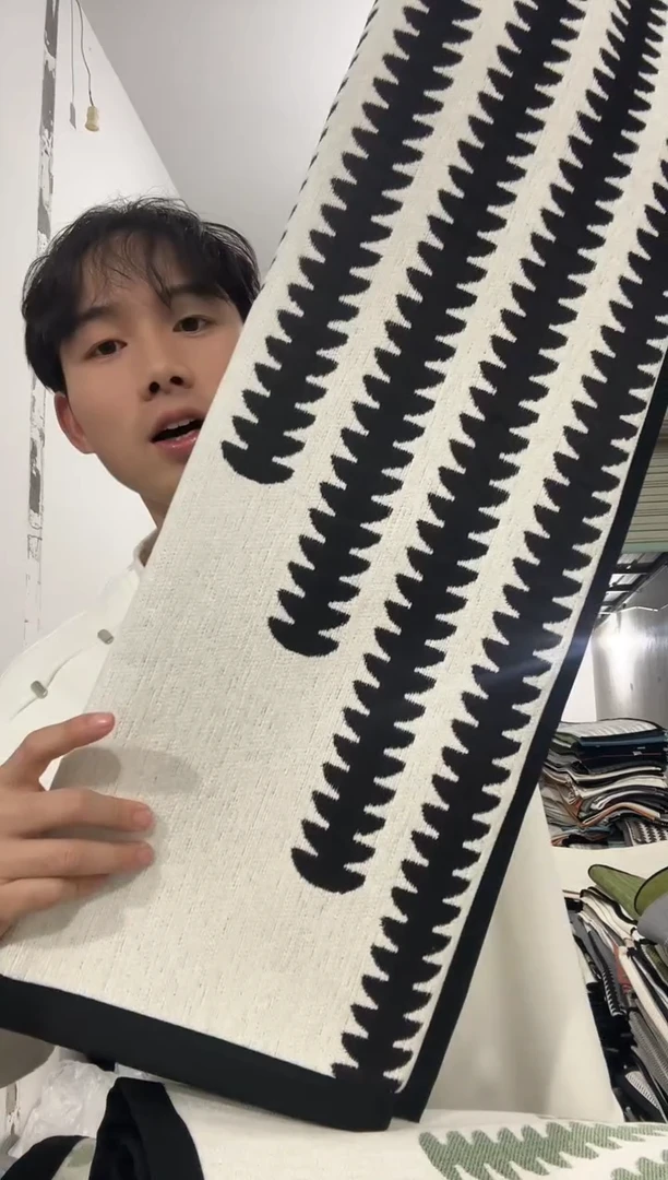 雪尼尔90*90+90*180+110*210  黑白麦穗