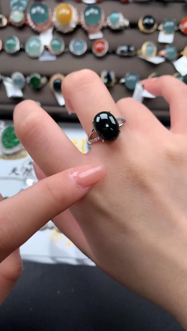 【闪购商品】翡翠戒指银S925镶嵌2141