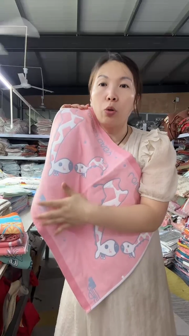 纯棉纯棉儿童枕巾亲子鹿粉