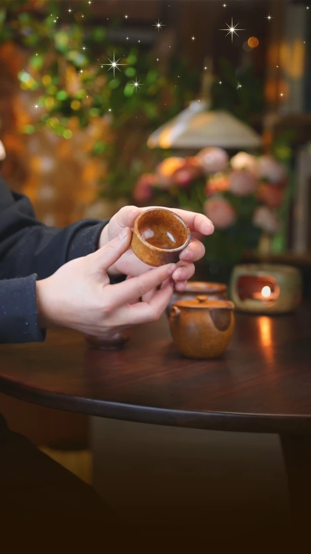 【闪购商品】紫砂还原烧折腰竹节杯