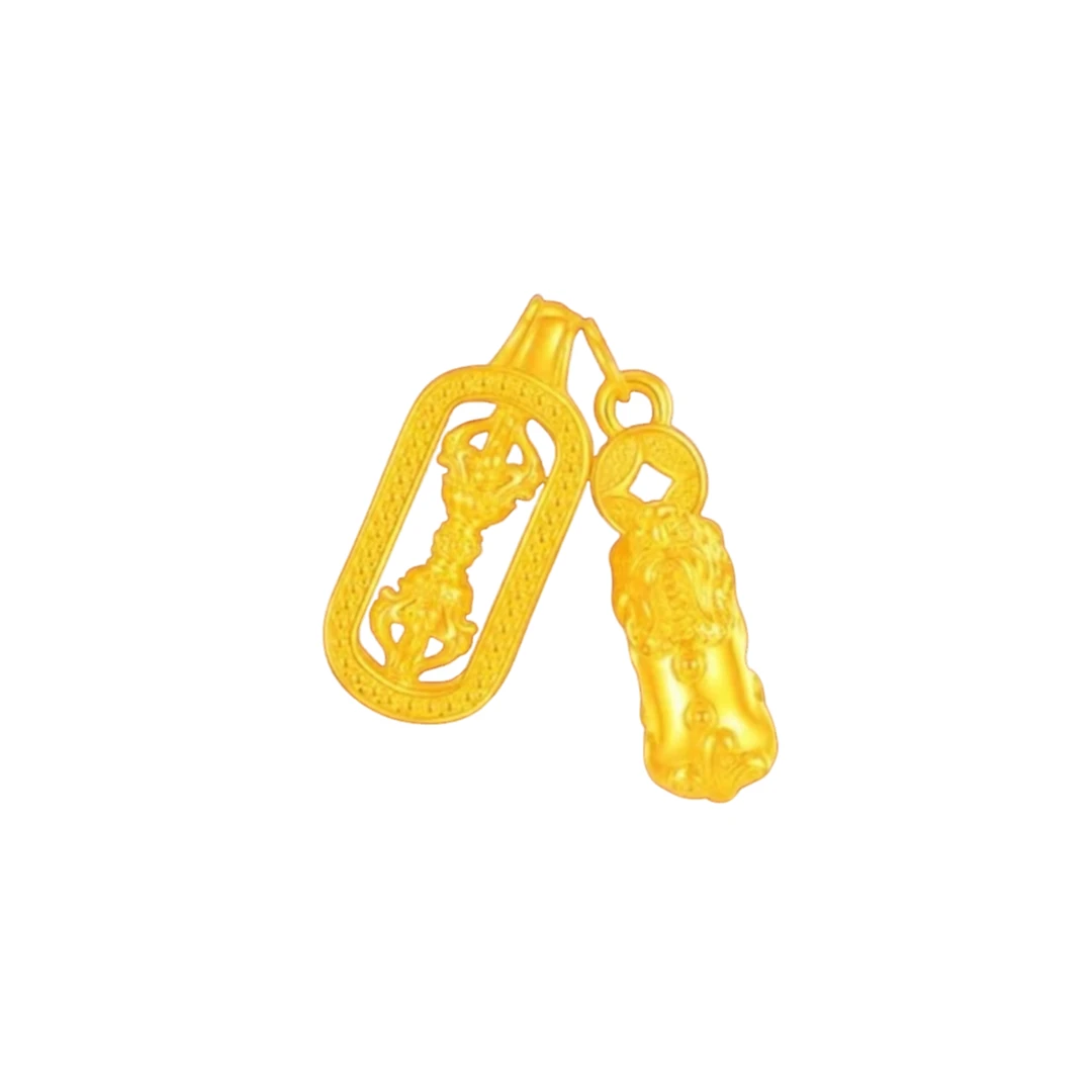 【小敏专属】足金黄金项链金刚杵貔貅轻奢百搭/赠银链