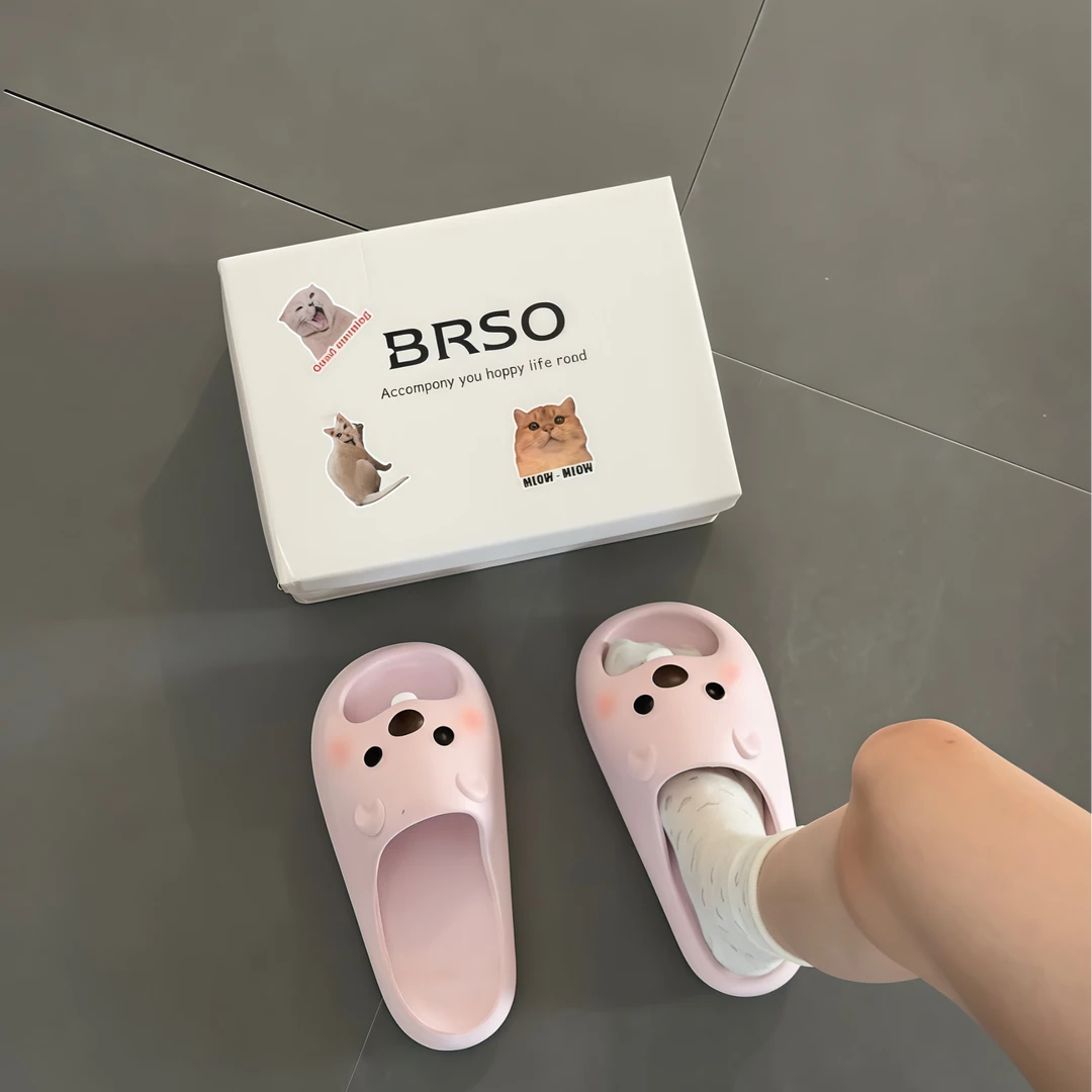 卡通小海狸拖鞋女夏季新款外穿居家室内宿舍防滑厚底踩屎感凉拖鞋