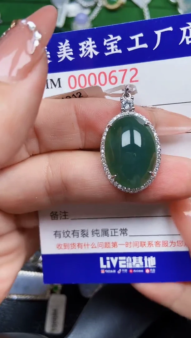 【闪购商品】翡翠颈饰银S925镶嵌0672