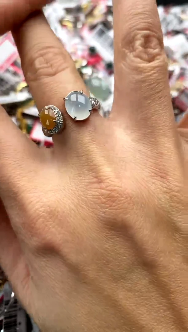 【闪购商品】翡翠戒指银S925镶嵌777777777     3