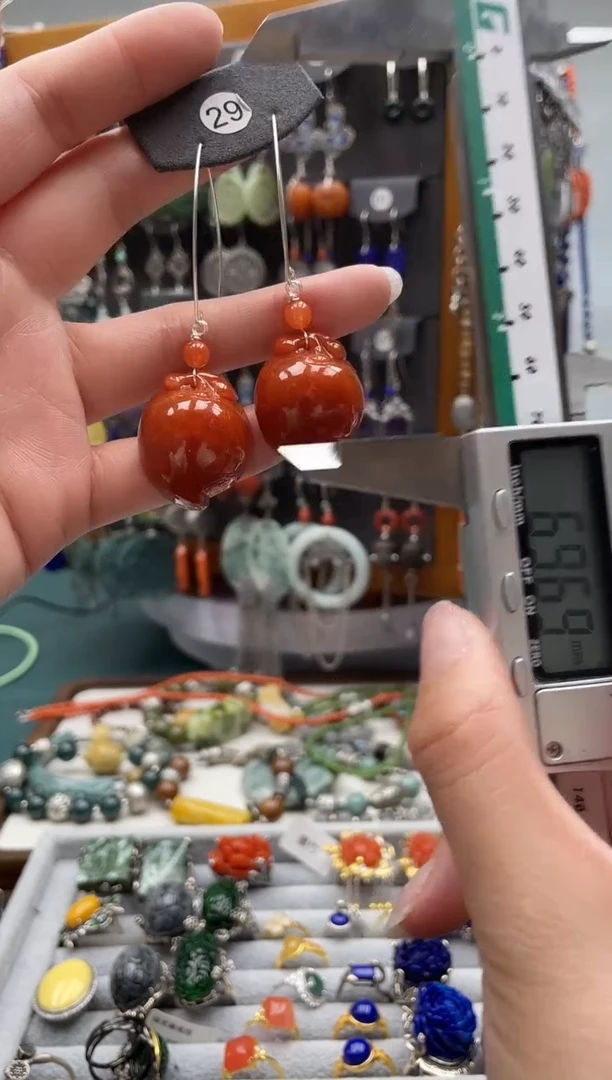 【闪购商品】翡翠耳饰银S925镶嵌饰品