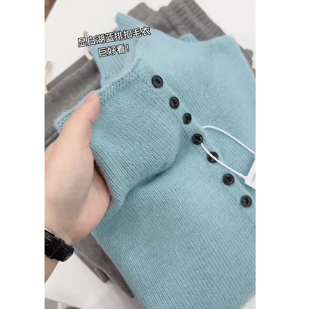 韩系高级感穿搭单排扣针织开衫女2025秋冬新款爆款减龄显瘦上衣