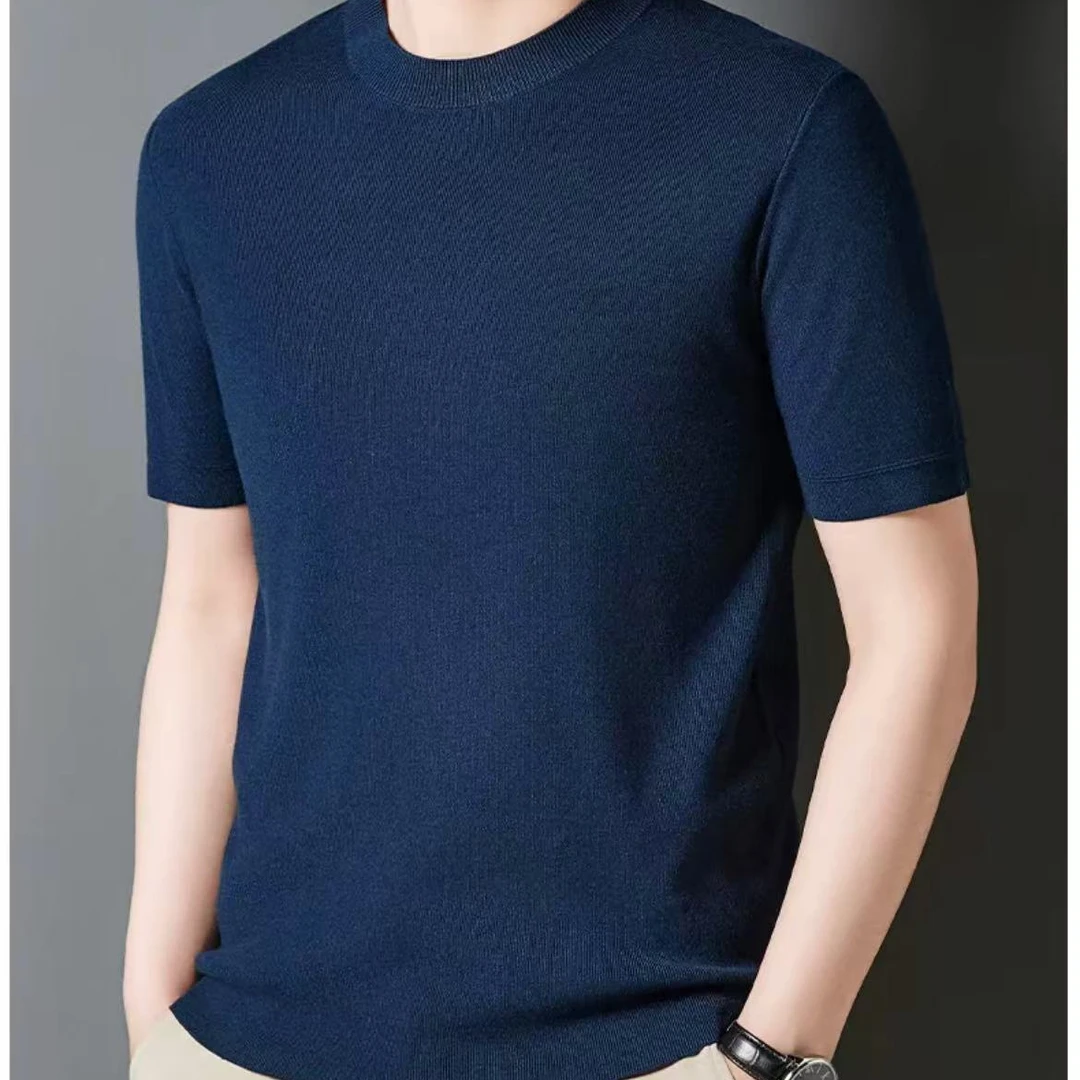 男装尾单清凉t恤男半袖T恤短袖纯色春夏针织衫夏季