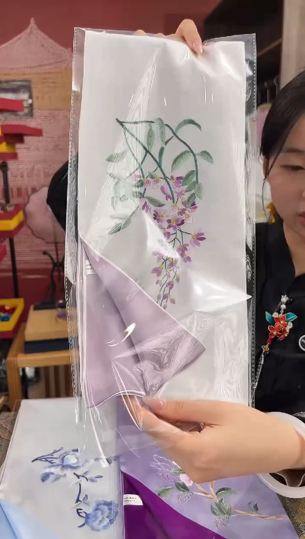 【闪购商品】刺绣苏绣100桑蚕丝丝巾