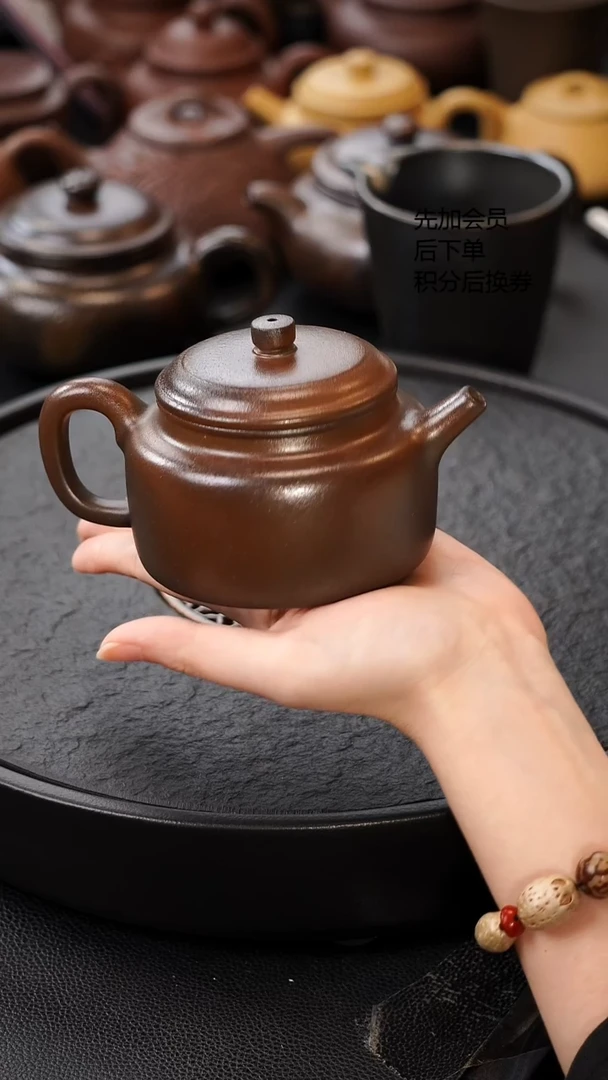 茶壶紫砂柴烧壶 紫泥 德中 190C