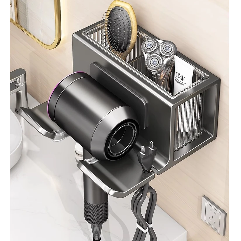 吹风机置物架免打孔浴室挂架卫生间吹风支架子电吹风家用风筒