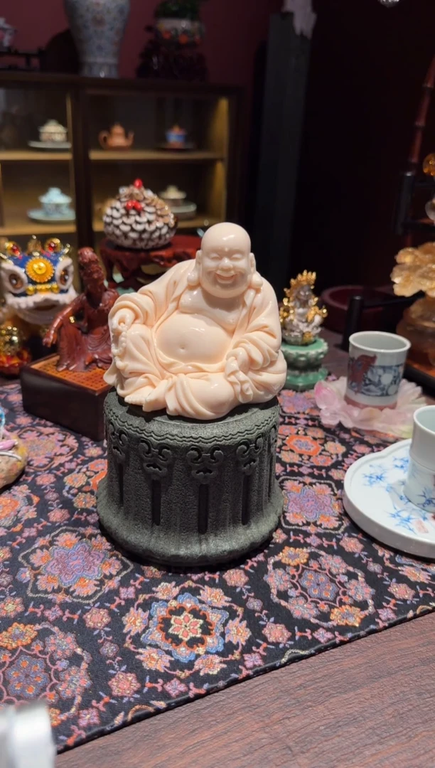 两*字持珠弥勒   加底座